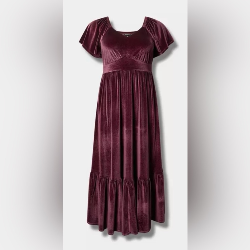 Torrid Flutter Sleeve Surplice Maxi Dress